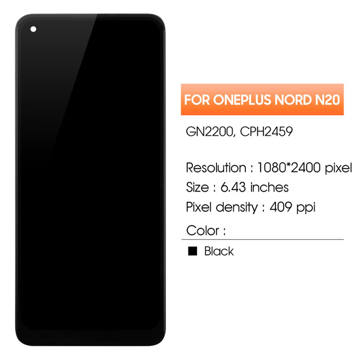 INCELL for OnePlus Nord N20 5G Screen Replacement for Display OnePlus Nord N20 5G LCD CPH2459 GN2200 LCD Digitizer Touch Screen Assembly Repair Part