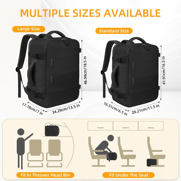 MIAOJIE Travel Backpack For Women Men Airline Approved Carry On Backpack, Waterproof Outdoor Sports Rucksack Weekender Overnight College Business Bac