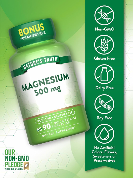 Nature's Truth Magnesium Oxide 500mg (Pack of 2)