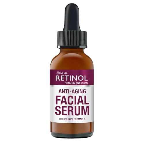 LIVAURA Retinol Anti-Wrinkle Facial Serum  Vitamin A Concentrate Improves Skins Elasticity & Tone and Minimizes Appearance of Fine Lines & Wrinkles