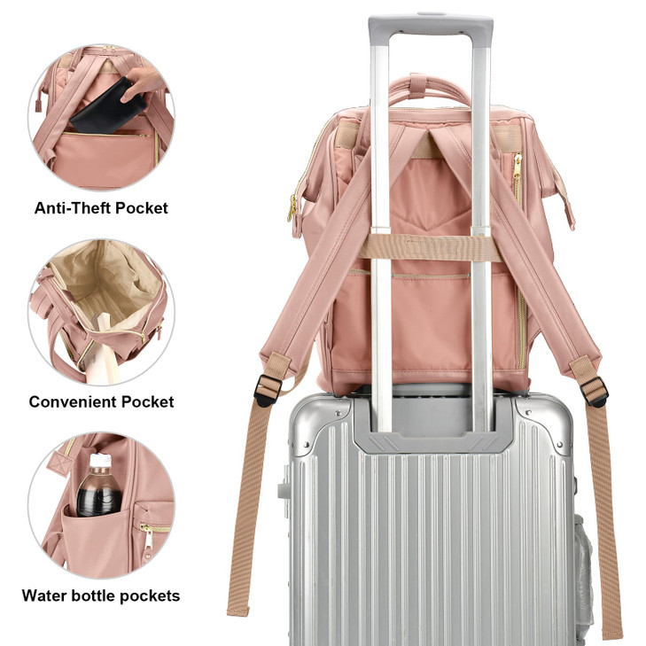 Kah&Kee Leather Backpack for Women and Men 15-inch Laptop Bag | Teacher Professional, Diaper Bag Backpack, Ideal for Work, School, Nurse, College & T