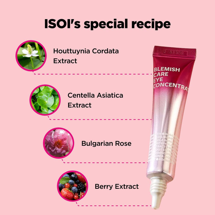ISOI Blemish Care Eye Concentrate, Intensive Hydration & Revitalizing Care for the Eye Area, Korean Skin Care (0.57 fl. oz, 17ml)