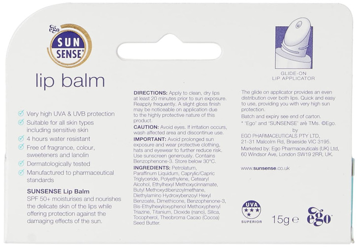 SunSense Sun Protection Lip Balm SPF50 15g