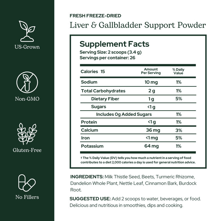 Eclectic Herb - Liver & Gallbladder Support Powder | Silymarin Supplement | Milk Thistle, Dandelion, Beet Root | Natural, Vegan, Non-GMO, Gluten Free