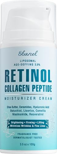 Ebanel Retinol Cream for Face 3.5 oz, Moisturizer with Collagen, Peptides, Ceramides, Hyaluronic Acid, Vitamin C & B5, Firming Anti Aging Face Cream