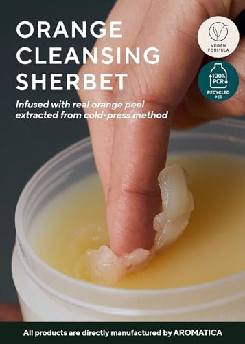 AROMATICA Orange Cleansing Sherbet 150g - Double Cleanser, Makeup Cleansing Balm - Melts Away Stubborn Impurities