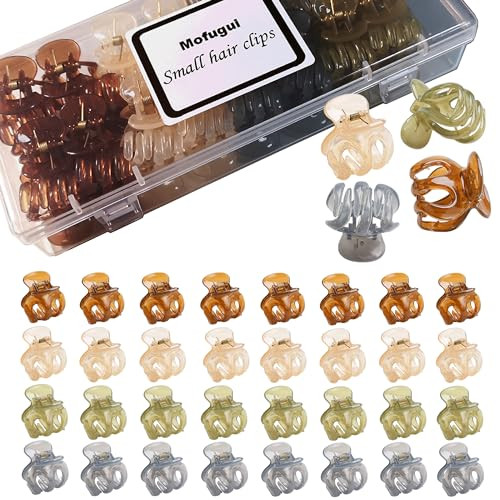 Mofugui 11 PCS Hair Claw Clips for Women,Flower Hair Clips for Thin thick long curly Hair,4 Styles Strong Hold Medium Hair Accessories (Type A)