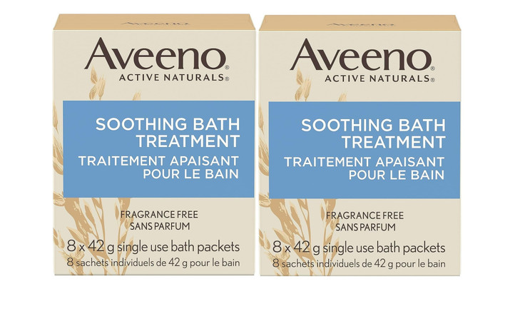 Aveeno Fragrance Free Soothing Bath Treatment, 100% Natural Colloidal Oatmeal, Sensitive Skin Bath Soak for Relief of Dry, Itchy, Irritated Skin Due