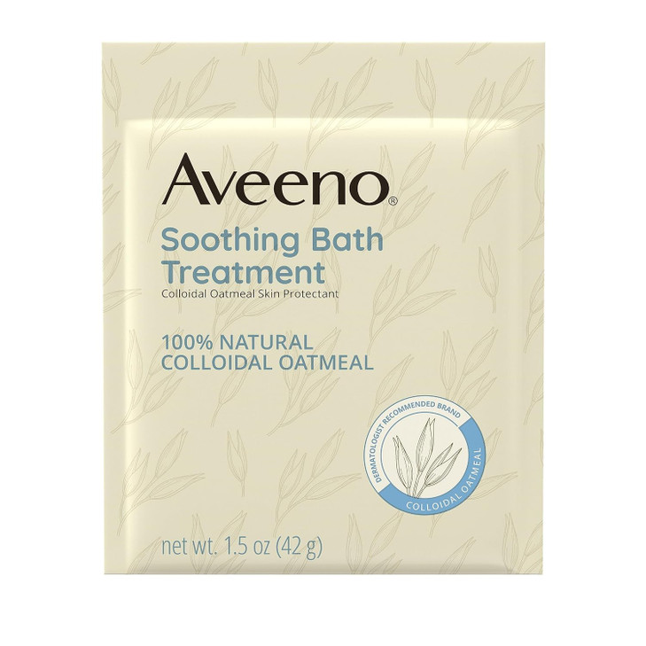 Aveeno Fragrance Free Soothing Bath Treatment, 100% Natural Colloidal Oatmeal, Sensitive Skin Bath Soak for Relief of Dry, Itchy, Irritated Skin Due