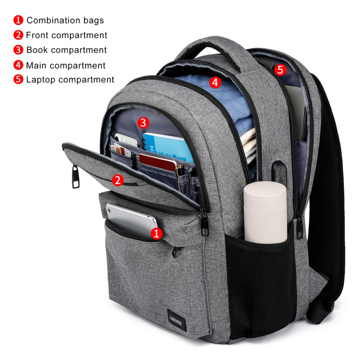 LIBENED Backpack for Men, School Backpack for Teen Boys,15.6 inch Laptop Back Pack for High School and College Students with USB Charging Port, Compu