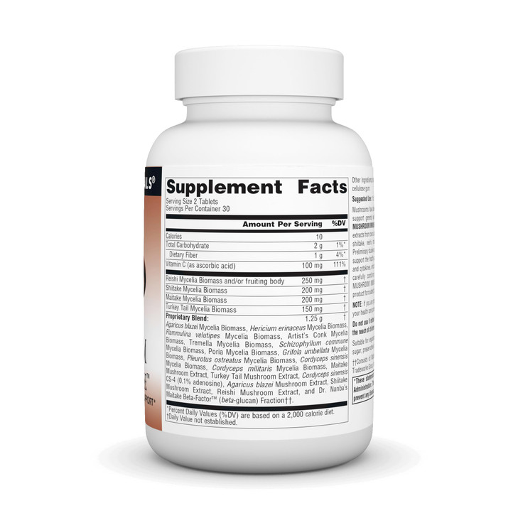 Source Naturals Mushroom Immune Defense, Powerful Mushroom Immune Support*, 16 Blend Complex - 60 Tablets