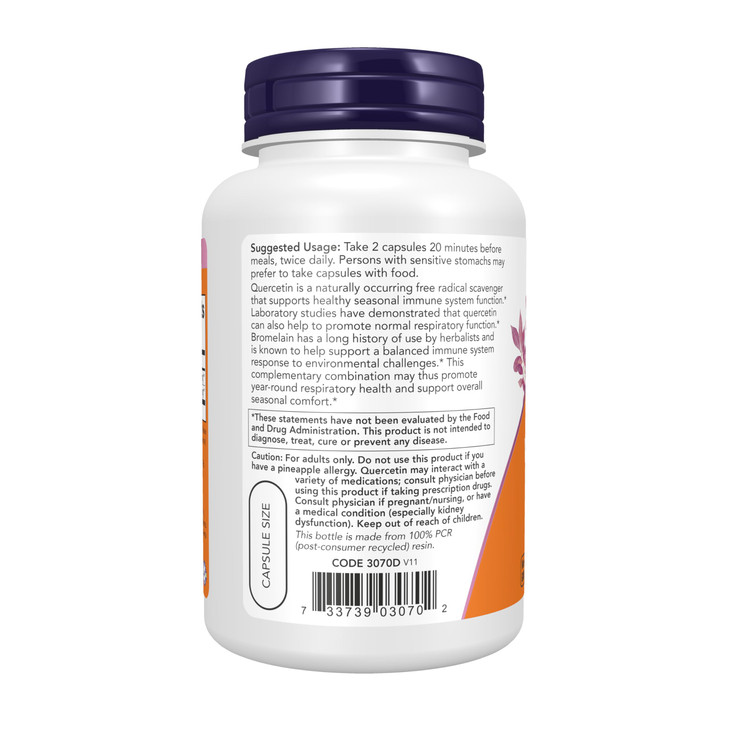 Now Foods Quercetin with Bromelain, 120 CT