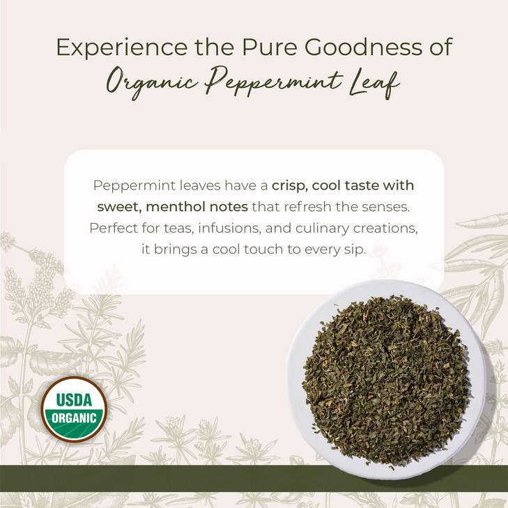 Starwest Botanicals Peppermint Leaf C/S Organic, 1-pound Bag