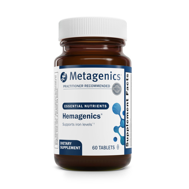Metagenics Hemagenics Iron Supplement with B12, B6 & Folate Supports Red Blood Cell Formation, Energy & Immune Health* Non-Constipating, Non-GMO, Glu
