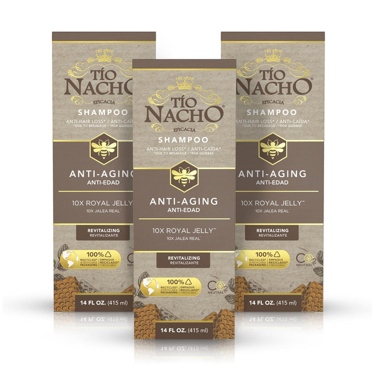 Tio Nacho Anti-Aging Shampoo with Royal Jelly, Shampoo for Aging Hair for Women and Men, Strengthening Formula to Help Defy Damage and Fortify Fragil