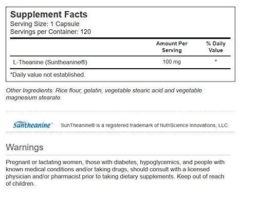 Vitacost Synergy L-Theanine from Suntheanine® -- 100 mg - 120 Capsules