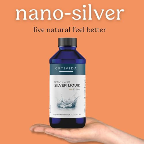 Optivida Health Nano Colloidal Silver Liquid (1 LB)  Immune Support Supplements with Silver Hydrosol, Liquid for Immune Support, Colloidal Silver fo