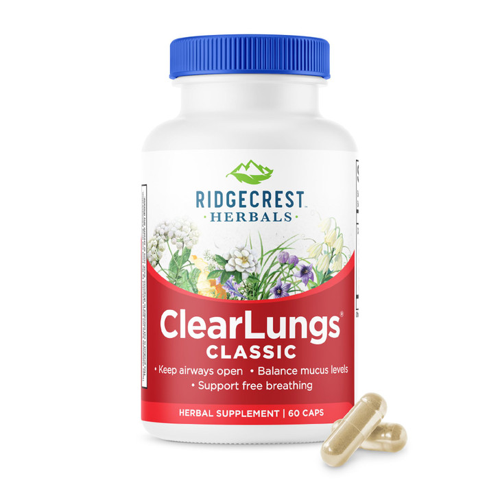 RidgeCrest Herbals ClearLungs Classic, Daily Health Supplement, Natural Lung and Nasal Wellness Formula for Bronchial, Respiratory, Immune, Sinus, an