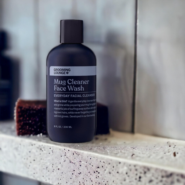 Grooming Lounge Mug Cleanser, Everyday Facial Cleanser For Men, Natural Face Wash, Sensitive Skin. Face Cleanser for a Hydrating, Deep Clean, 8 oz.