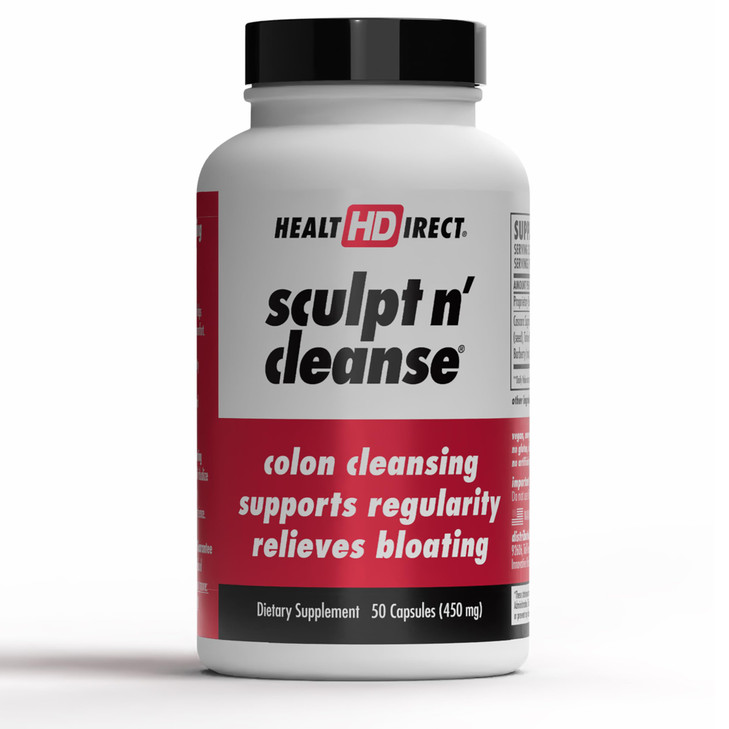HEALTH DIRECT Sculpt n' Cleanse - Herbal Colon Cleanse for Digestive Health & Regularity - Natural Detox & Gut Flush Supplement - 50 Veggie Capsules