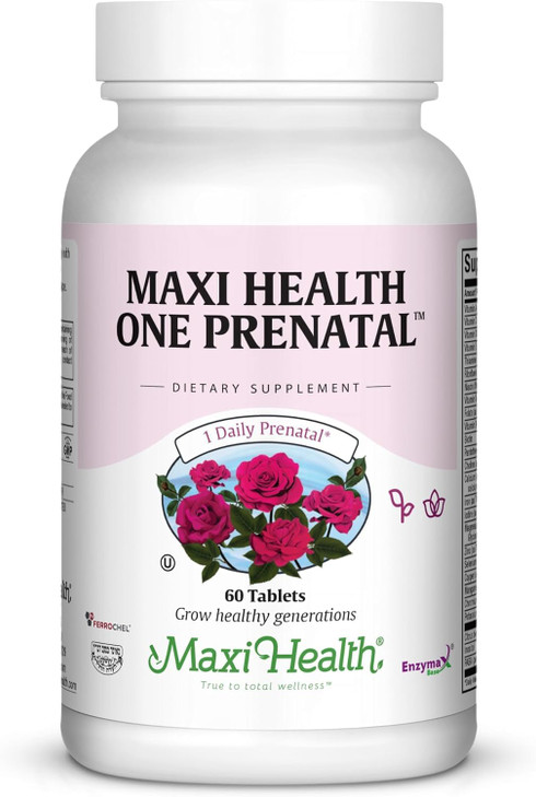 Maxi Health Prenatal Vitamins for Women  One Daily Prenatal Vitamins with Iron, Folate, Choline, Vitamin D3, and Essential Nutrients  High Absorpti