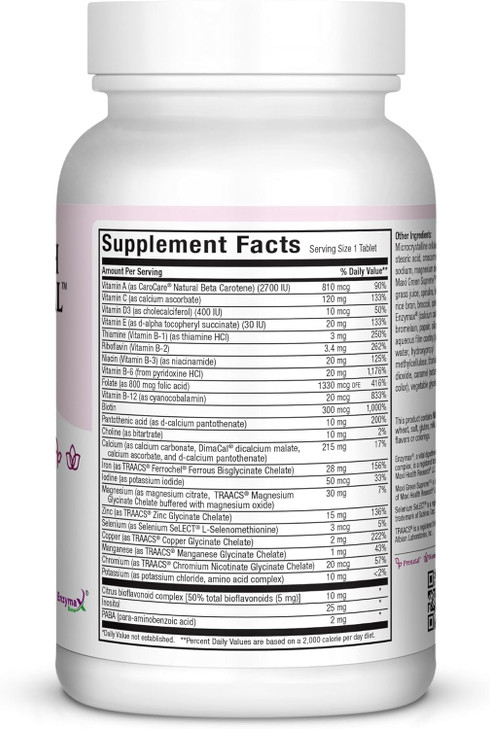 Maxi Health Prenatal Vitamins for Women  One Daily Prenatal Vitamins with Iron, Folate, Choline, Vitamin D3, and Essential Nutrients  High Absorpti