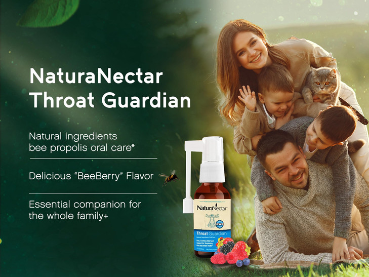 NaturaNectar - Bee Propolis Throat Spray - Unique Throat Relief and Wellness Agent - Brazilian Bee Propolis Throat Guardian Spray - Ethical Beekeepin