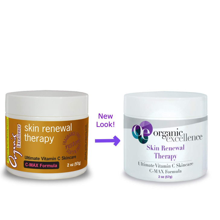 Organic Excellence Skin Renewal Therapy, Vitamin C Face & Neck Cream, Moisturizer to Stimulate Collagen Production and Increase Skin Cell Renewal, Or