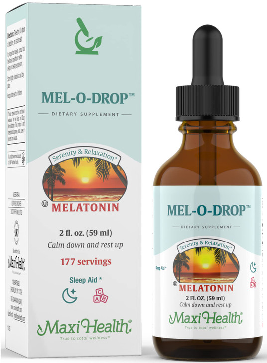 Maxi-Health Liquid Melatonin Drops for Kids - 2 Fl Oz 177 Servings With Dropper - Natural Sleep Aid Supplement for Children And Teens - Helps Fall As