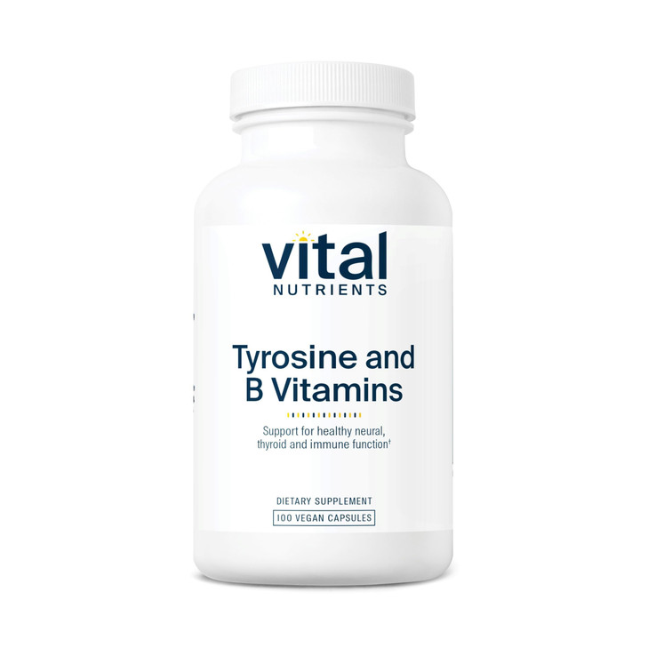 Vital Nutrients Tyrosine and B Vitamins - Thyroid, Immune, and Nerve Support Formula - Adrenal Support Complex - Gluten, Dairy, Soy Free - Non-GMO -