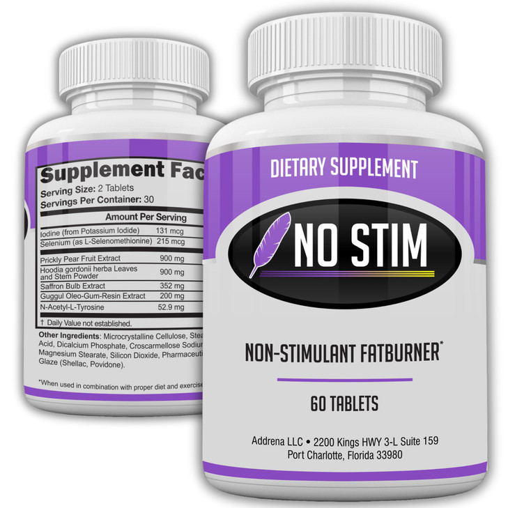 No-Stim Non Stimulant Fat Burner Diet Pills That Work- Appetite Suppressant & Best Caffeine Free Weight Loss Supplement- Natural Thermogenic Fat Loss