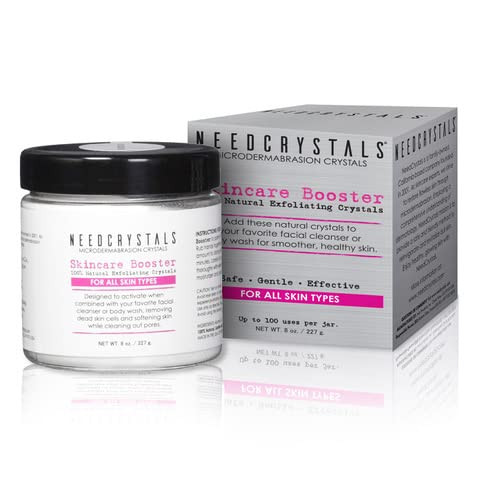 NeedCrystals Microdermabrasion Crystals DIY Face Scrub. Natural Facial Exfoliator for Dull or Dry Skin Improves Scars, Blackheads, Pore Size, Wrinkle