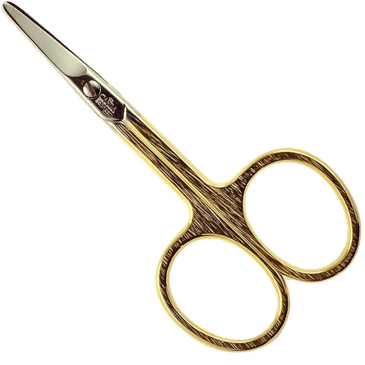 Camila Solingen CS01 Safety Tip Baby Nail Scissors for Manicure and Pedicure, Hypoallergenic Gold Grooming Scissors for Toddler Nail Care, Made of St