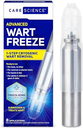Care Science Wart Remover Freeze, 8 Applications | 1-Step Wart Removal for Common Warts on Hands, Elbows, Knees, and Feet