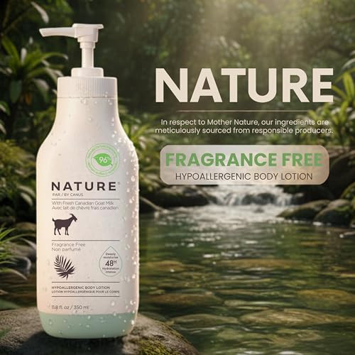 Goat Milk Lotion, Creamy Fragrance Free, Moisturizing Goat Milk Skin Lotion for Women and Men, Dry Skin Hydration with Fresh Goat's Milk, 11.8 oz