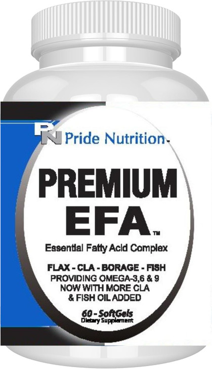 Pride Nutrition Premium EFA Omega 3-6-9 Supplement for Men and Women 5 in 1 - EPA, DHA, GLA, ALA & CLA Essential Fatty Acids with Fish Oil - Softgel