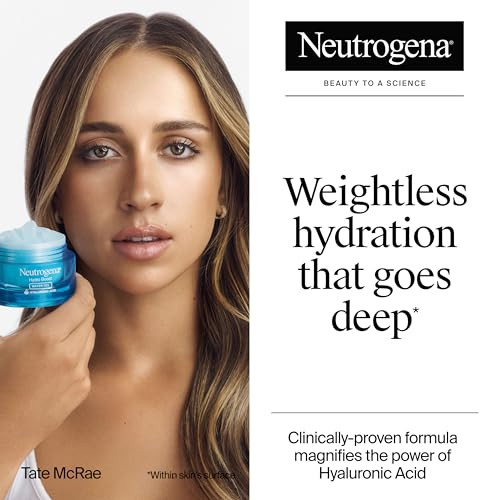 Neutrogena Hydro Boost Water Gel, 24 Hr Hydration for Normal/Oily Skin, Signature Fragrance, Face Moisturizer with Hyaluronic Acid, Skin Care for Jui