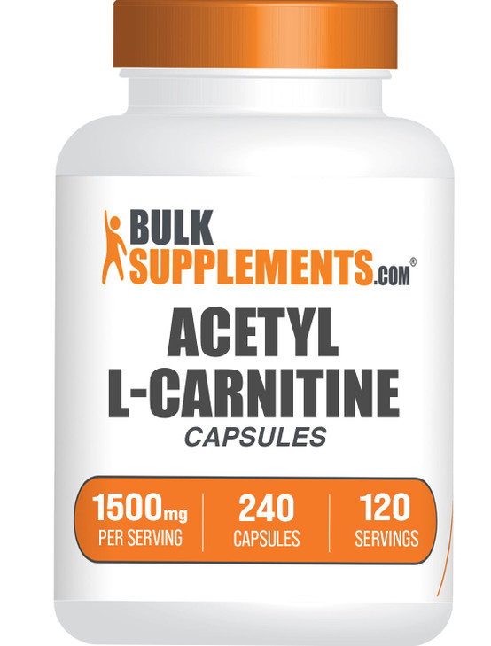 BulkSupplements.com Acetyl L-Carnitine Capsules - ALCAR HCl, Carnitine Supplement - ALCAR Capsules, Acetyl L-Carnitine 1500mg - Gluten Free, 2 Capsul