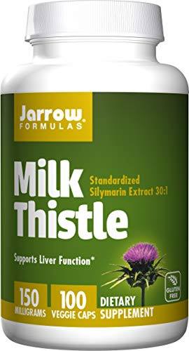 Jarrow Formulas Milk Thistle 150 mg - 100 Veggie Capsules - Antioxidant Supporting Immune Response, Liver Function & Glutathione - Up to 100 Servings