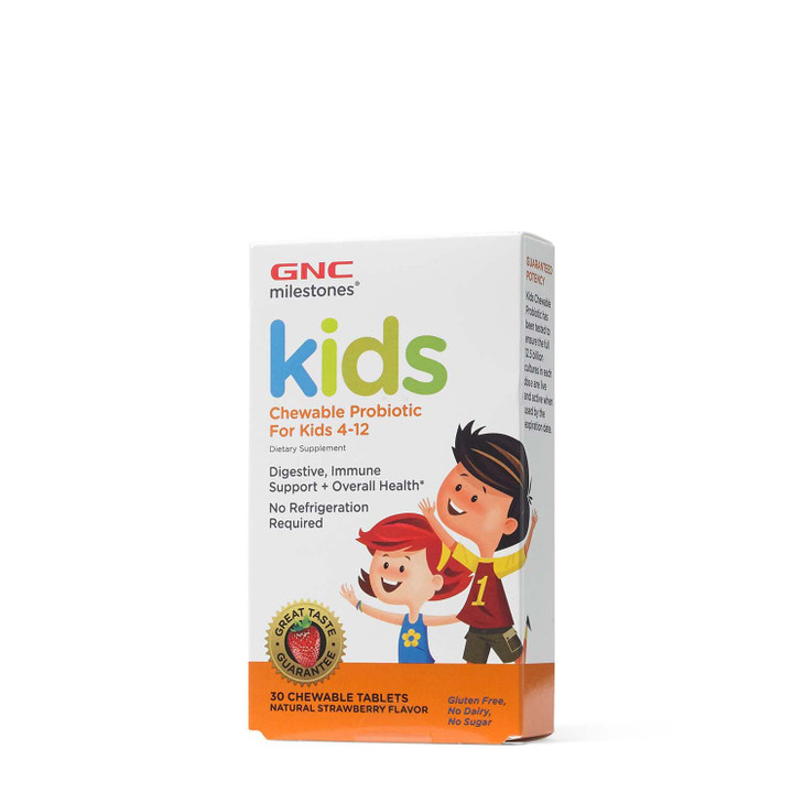 GNC Milestones Kids Chewable Probiotic for Kids 4-12, 30 Chewable Tablets, Supports Digestive and Immune System