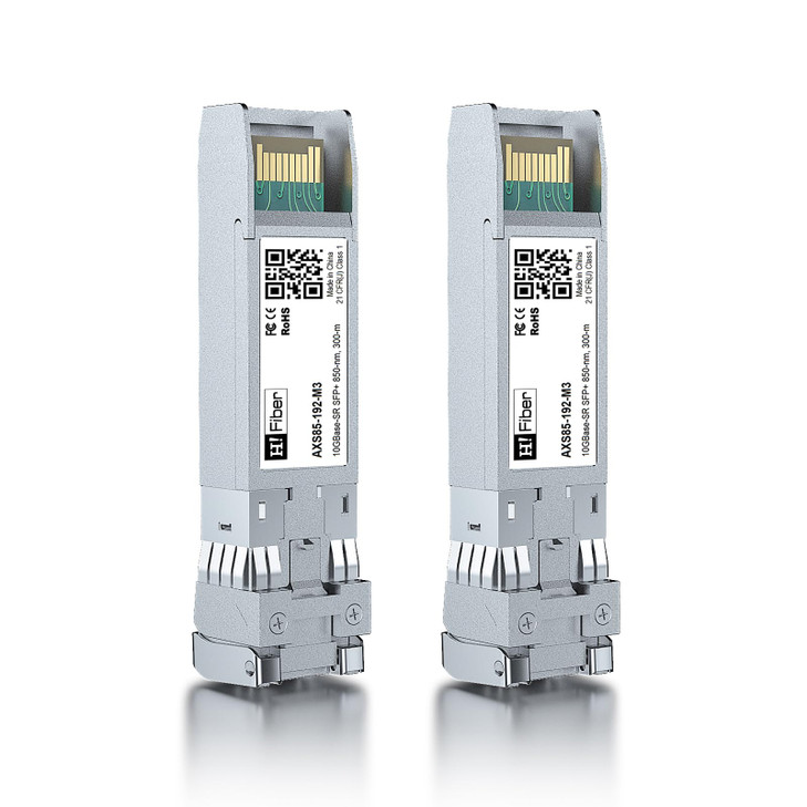H!Fiber.com 10Gb Multimode SFP+ LC Module, 10GBase-SR Fiber SFP+ Transceiver for Cisco SFP-10G-SR, Ubiquiti UniFi UF-MM-10G, Mikrotik, Netgear, D-Lin