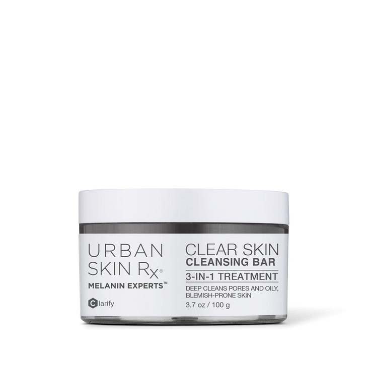 Urban Skin Rx® Clear Skin 3-in-1 Daily Treatment Cleansing Bar, Exfoliator + Clarifying Mask, Reduces Excess Oil, Clears Clogged Pores, Improves Appe