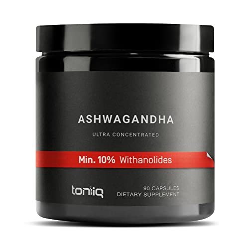 Toniiq Ashwagandha - Ultra High Potency 20:1 Extract with 10% Withanolides - Wild Harvested in India - Highly Concentrated - Third-Party Lab Tested -