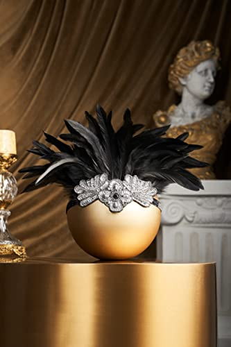 BABEYOND Carnival Feather Headpiece Showgirl & Pageant Headband Women's 1920s Flapper Headband (Black)