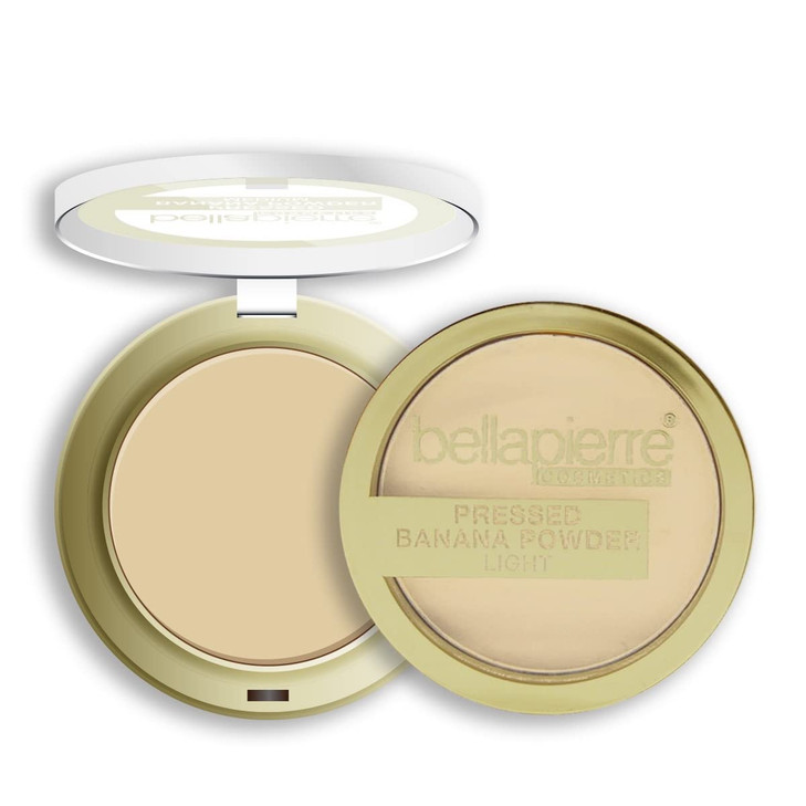 Bellapierre Pressed Banana Setting Powder  Compact Color-Correcting Banana Powder, Matte Translucent Finish, Under-Eye Brightening Baking Powder, Ta