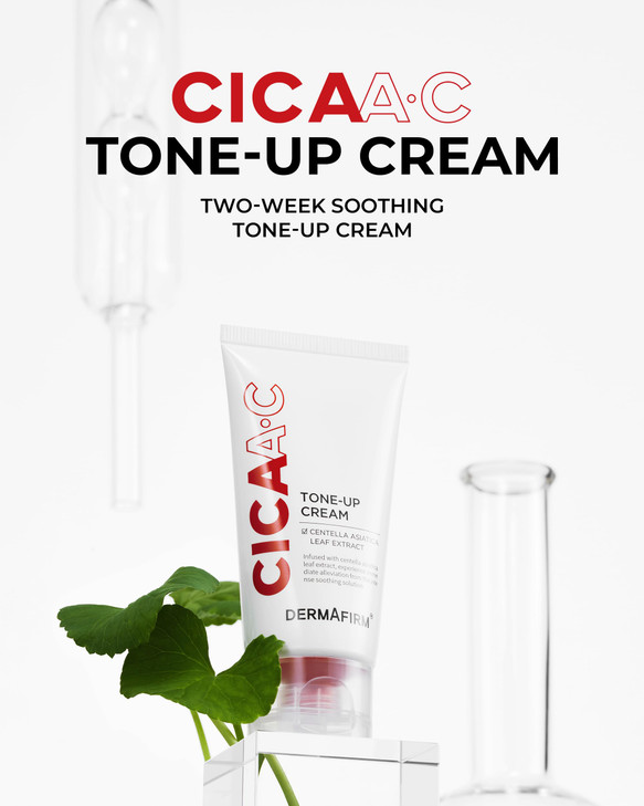 DERMAFIRM CICA AC Tone Up Cream 1.69 oz | Centella Asiatica Face Cream for Dry & Sensitive Skin | Korean Skincare Beauty Product Facial Moisturizer |