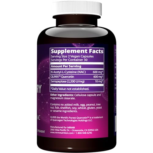 MRM Respiratory Health | with Quercetin + NAC | Supports Liver & Mitochondrial Health | Vegan + Non-GMO + Gluten Free | 30 Servings