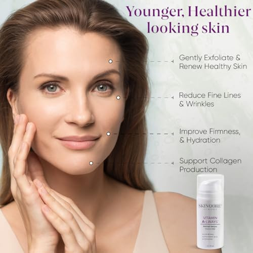 Retinol Serum with Hyaluronic Acid, Ceramides Vitamin A & Antioxidants | Anti Wrinkle Glass Skin Care | Dark Spot Remover for Face | Gently Exfoliate