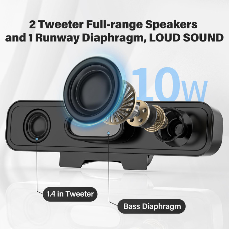 OGUPGX Computer Speakers for Desktop Pc, Monitor Speakers for Laptop,Pc Speakers with Loud Sound,Volume Control Easily Clamps to Monitors(USB-C to US