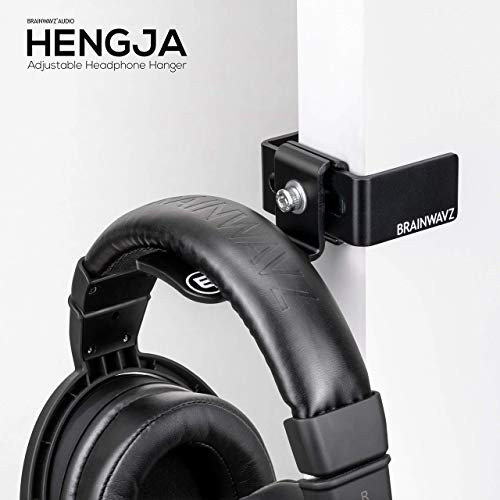 BRAINWAVZ Hengja - The Desk Headphone Stand Hanger Mount, All Metal, Rotatable Mount, PC & Gaming Headset Holder
